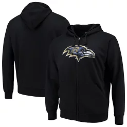 Men's G-III Sports by Carl Banks Black Baltimore Ravens Primary Logo Full-Zip Hoodie