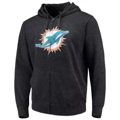 Men's G-III Sports by Carl Banks Charcoal Miami Dolphins Primary Logo Full-Zip Hoodie -Philadelphia Eaglest shop 4040363 ALT2