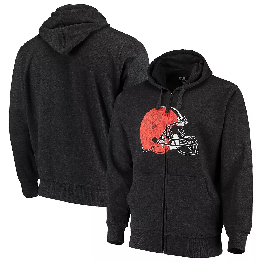 Men's G-III Sports by Carl Banks Charcoal Cleveland Browns Primary Logo Full-Zip Hoodie 4 Men's G-III Sports by Carl Banks Charcoal Cleveland Browns Primary Logo Full-Zip Hoodie - Image 2