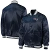Men's Starter Navy New England Patriots Locker Room Satin Varsity Full-Snap Jacket -Philadelphia Eaglest shop 4644802