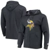 Men's Starter Heathered Charcoal Minnesota Vikings Primary Logo Full-Zip Hoodie -Philadelphia Eaglest shop 4785253