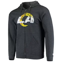 Men's Starter Charcoal Los Angeles Rams Primary Logo Full-Zip Hoodie -Philadelphia Eaglest shop 4802636 ALT2