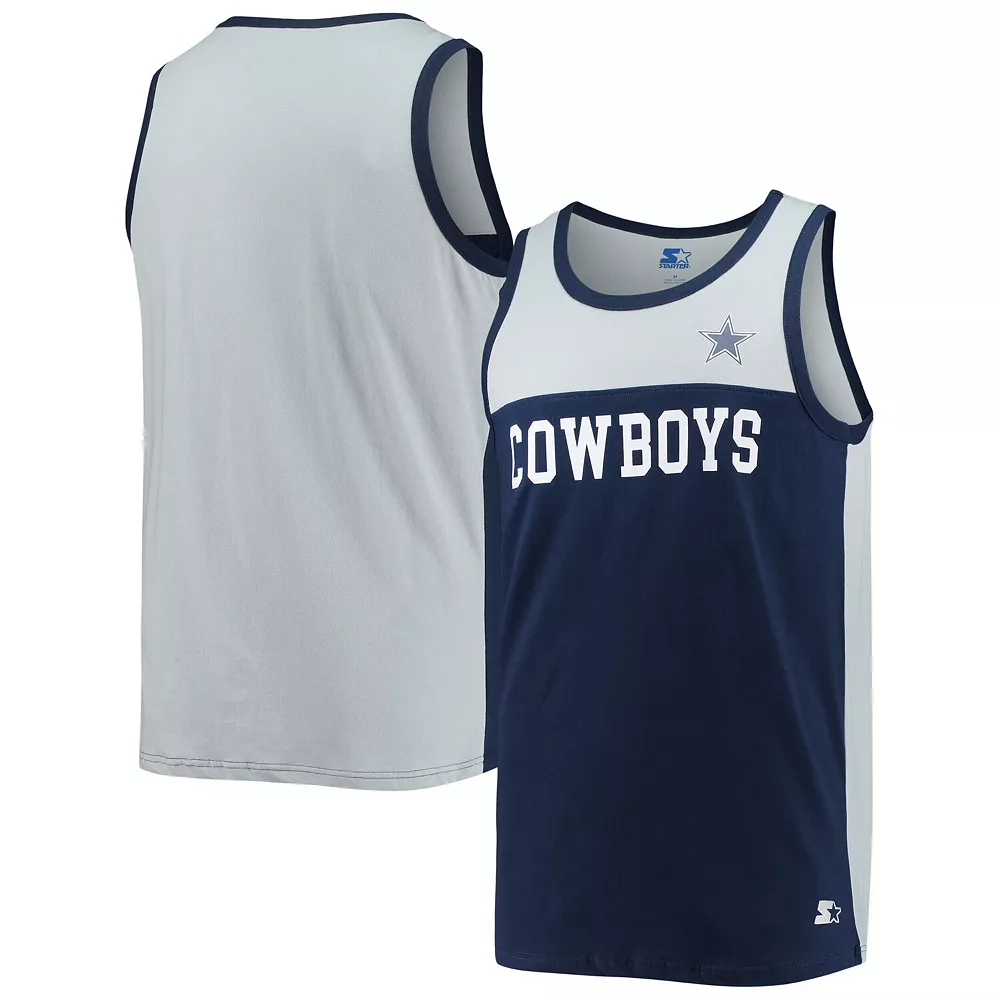 Men's Starter Navy/Silver Dallas Cowboys Touchdown Fashion Tank Top 4 Men's Starter Navy/Silver Dallas Cowboys Touchdown Fashion Tank Top - Image 2
