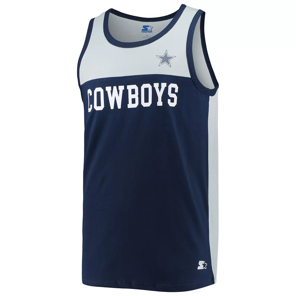Men's Starter Navy/Silver Dallas Cowboys Touchdown Fashion Tank Top 5 Men's Starter Navy/Silver Dallas Cowboys Touchdown Fashion Tank Top - Image 3