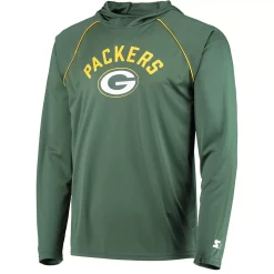 Men's Starter Green Green Bay Packers Raglan Long Sleeve Hoodie T-Shirt -Philadelphia Eaglest shop 5321945 ALT2