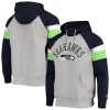 Men's Starter Heathered Gray/College Navy Seattle Seahawks Home Run Raglan Pullover Hoodie 1 Men's Starter Heathered Gray/College Navy Seattle Seahawks Home Run Raglan Pullover Hoodie -Philadelphia Eaglest shop 5368354