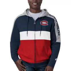 Men's Starter Navy/Red Montreal Canadiens Playoffs Color Block Full-Zip Hoodie -Philadelphia Eaglest shop 5370290 ALT