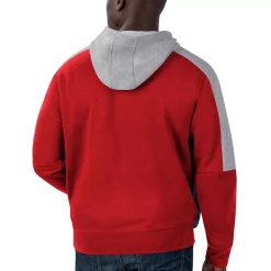 Men's Starter Red/Navy Washington Capitals Playoffs Color Block Full-Zip Hoodie -Philadelphia Eaglest shop 5371944 ALT2