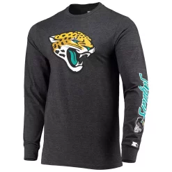 Men's Starter Heathered Charcoal Jacksonville Jaguars Halftime Long Sleeve T-Shirt -Philadelphia Eaglest shop 5376748 ALT2
