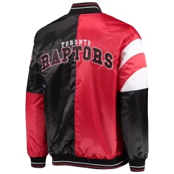 Men's Starter Red/Black Toronto Raptors 75th Anniversary Leader Color Block Satin Full-Snap Jacket -Philadelphia Eaglest shop 5378350 ALT3