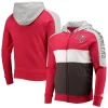Men's Starter Red/Pewter Tampa Bay Buccaneers Playoffs Color Block Full-Zip Hoodie -Philadelphia Eaglest shop 5380919