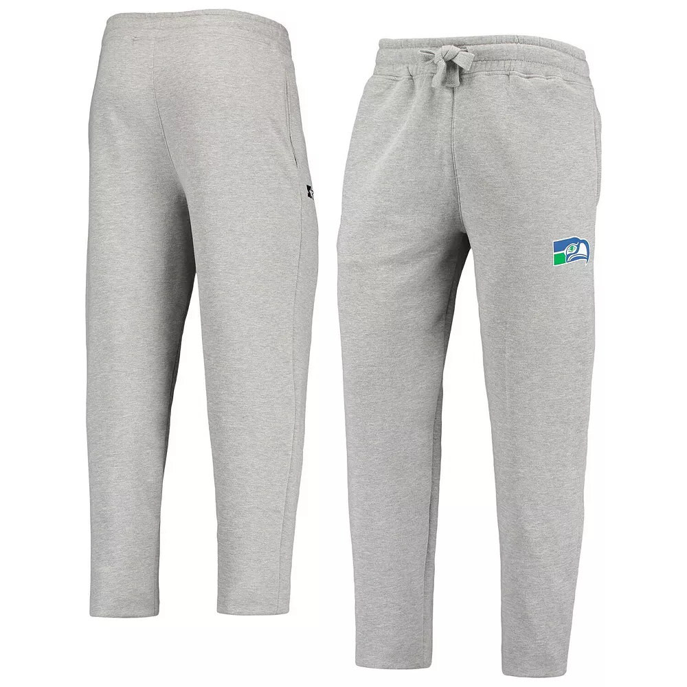 Men's Starter Heathered Gray Seattle Seahawks Team Throwback Option Run Sweatpants 4 Men's Starter Heathered Gray Seattle Seahawks Team Throwback Option Run Sweatpants - Image 2