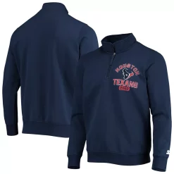 Men's Starter Navy Houston Texans Heisman Quarter-Zip Jacket