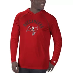 Men's Starter Red Tampa Bay Buccaneers Raglan Long Sleeve Hoodie T-Shirt -Philadelphia Eaglest shop 5391830 ALT