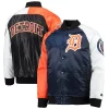 Men's Starter Navy/Orange Detroit Tigers Varsity Tri-Color Satin Full-Snap Jacket -Philadelphia Eaglest shop 5409805
