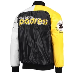 Men's Starter Brown/Gold San Diego Padres Varsity Tri-Color Satin Full-Snap Jacket -Philadelphia Eaglest shop 5411547 ALT3