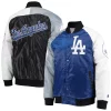 Men's Starter Royal/Gray Los Angeles Dodgers Varsity Tri-Color Satin Full-Snap Jacket -Philadelphia Eaglest shop 5411866