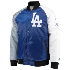 Men's Starter Royal/Gray Los Angeles Dodgers Varsity Tri-Color Satin Full-Snap Jacket -Philadelphia Eaglest shop 5411866 ALT2