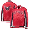 Men's Starter Red/Black Washington Capitals The Ace Varsity Full-Snap Satin Jacket -Philadelphia Eaglest shop 5416840