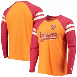 Men's Starter Orange/Red Tampa Bay Buccaneers Throwback League Raglan Long Sleeve Tri-Blend T-Shirt -Philadelphia Eaglest shop 5417276 ALT
