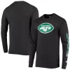 Men's Starter Heathered Black New York Jets Halftime Long Sleeve T-Shirt -Philadelphia Eaglest shop 5417349