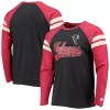 Men's Starter Black/Red Atlanta Falcons Throwback League Raglan Long Sleeve Tri-Blend T-Shirt -Philadelphia Eaglest shop 5417715