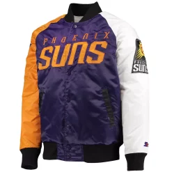 Men's Starter Purple/Orange/White Phoenix Suns Tricolor Remix Raglan Full-Snap Jacket -Philadelphia Eaglest shop 5418640 ALT2
