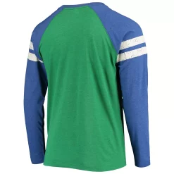 Men's Starter Green/Royal Seattle Seahawks Throwback League Raglan Long Sleeve Tri-Blend T-Shirt -Philadelphia Eaglest shop 5419527 ALT3