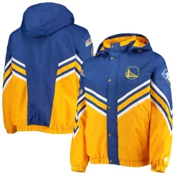 Men's Starter Royal/Gold Golden State Warriors The Maximum Hoodie Full-Zip Jacket