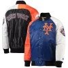Men's Starter Royal/Orange New York Mets Varsity Tri-Color Satin Raglan Full-Snap Jacket -Philadelphia Eaglest shop 5423318