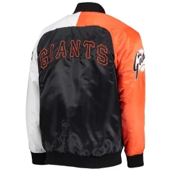 Men's Starter Black/Orange San Francisco Giants Varsity Tri-Color Satin Full-Snap Jacket -Philadelphia Eaglest shop 5424176 ALT3