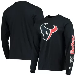 Men's Starter Navy Houston Texans Halftime Long Sleeve T-Shirt