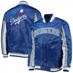 Men's Starter Royal Los Angeles Dodgers The Ace Satin Full-Snap Jacket