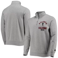 Men's Starter Gray Atlanta Falcons Throwback Heisman Quarter-Zip Jacket