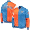 Men's Starter Orange/Blue Oklahoma City Thunder 75th Anniversary Leader Color Block Satin Full-Snap Jacket -Philadelphia Eaglest shop 5634067