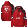 Men's Starter Red/Black Atlanta Hawks The Pro II Half-Zip Jacket -Philadelphia Eaglest shop 5695114