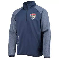 Men's Starter Navy Florida Panthers Transitional Raglan Half-Zip Top -Philadelphia Eaglest shop 5727643 ALT2
