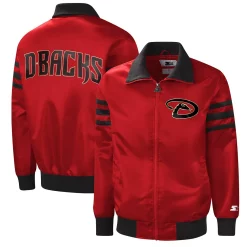 Men's Starter Red Arizona Diamondbacks The Captain II Full-Zip Varsity Jacket