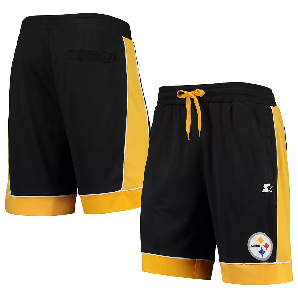 Men's Starter Black/Gold Pittsburgh Steelers Fan Favorite Fashion Shorts 3 Men's Starter Black/Gold Pittsburgh Steelers Fan Favorite Fashion Shorts