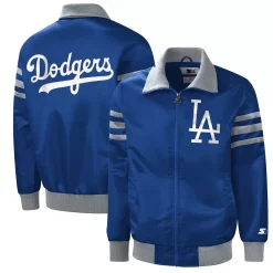 Men's Starter Royal Los Angeles Dodgers The Captain III Full-Zip Varsity Jacket