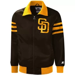 Men's Starter Brown San Diego Padres The Captain II Full-Zip Varsity Jacket -Philadelphia Eaglest shop 5730253 ALT2