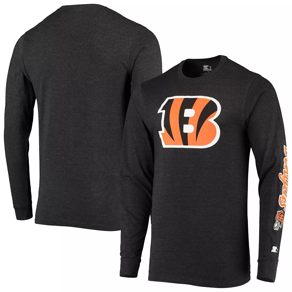 Men's Starter Heathered Black Cincinnati Bengals Halftime Long Sleeve T-Shirt 3 Men's Starter Heathered Black Cincinnati Bengals Halftime Long Sleeve T-Shirt
