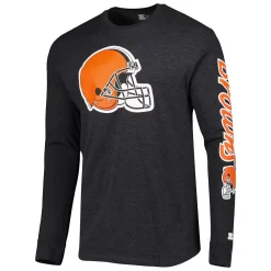 Men's Starter Black Cleveland Browns Halftime Long Sleeve T-Shirt -Philadelphia Eaglest shop 5936702 ALT2