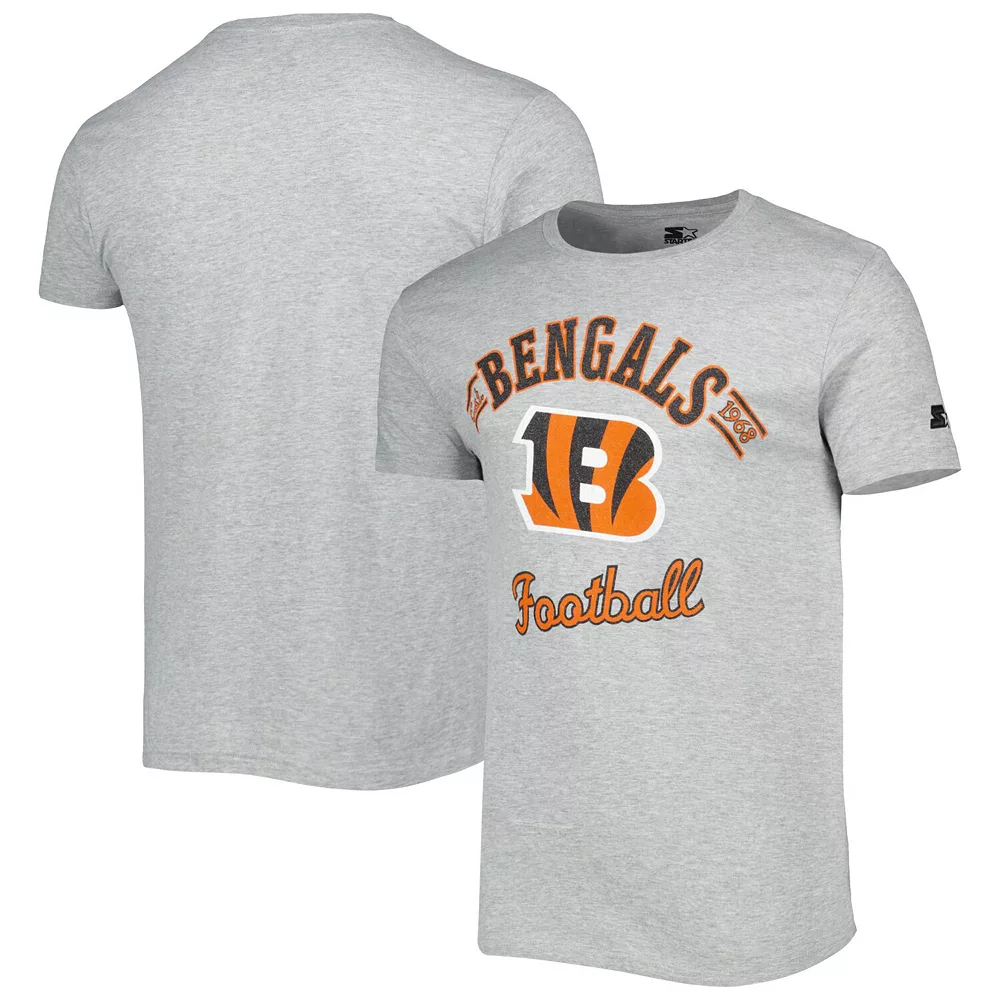 Men's Starter Heathered Gray Cincinnati Bengals Prime Time T-Shirt 3 Men's Starter Heathered Gray Cincinnati Bengals Prime Time T-Shirt