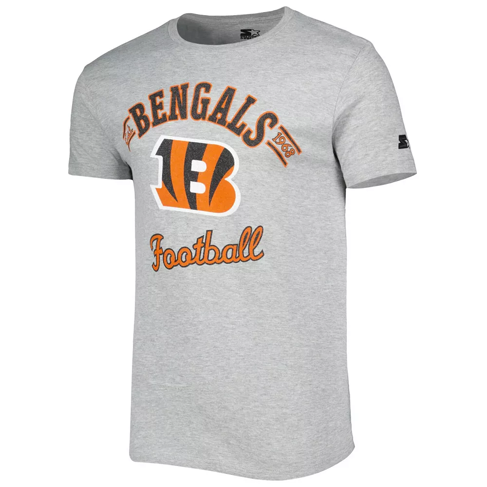 Men's Starter Heathered Gray Cincinnati Bengals Prime Time T-Shirt 5 Men's Starter Heathered Gray Cincinnati Bengals Prime Time T-Shirt - Image 3