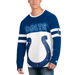 Men's Starter Royal/White Indianapolis Colts Halftime Long Sleeve T-Shirt