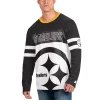 Men's Starter Black/White Pittsburgh Steelers Halftime Long Sleeve T-Shirt -Philadelphia Eaglest shop 5969582
