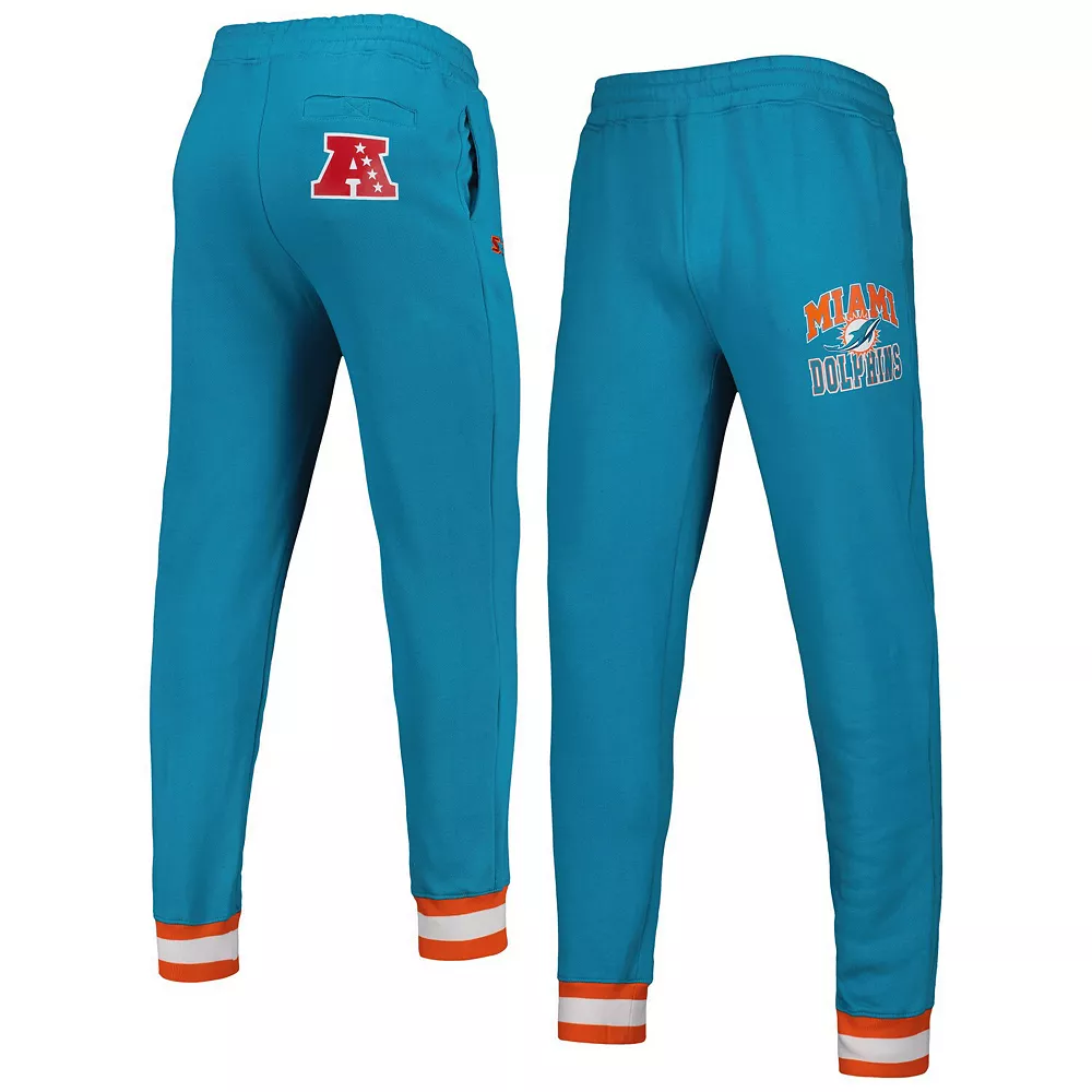 Men's Starter Aqua Miami Dolphins Blitz Fleece Jogger Pants 3 Men's Starter Aqua Miami Dolphins Blitz Fleece Jogger Pants