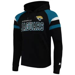 Men's Starter Black Jacksonville Jaguars Draft Fleece Raglan Pullover Hoodie -Philadelphia Eaglest shop 5969705 ALT2