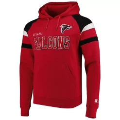 Men's Starter Red Atlanta Falcons Draft Fleece Raglan Pullover Hoodie -Philadelphia Eaglest shop 5969713 ALT2